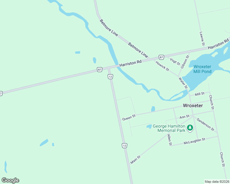 map of restaurants, bars, coffee shops, grocery stores, and more near 1030 Brussels Line in Bluevale