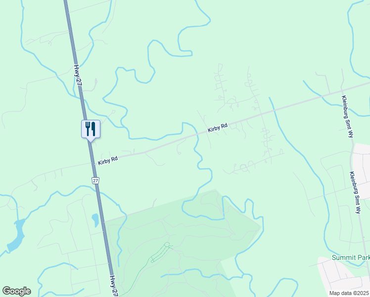 map of restaurants, bars, coffee shops, grocery stores, and more near 5737 Kirby Road in Vaughan