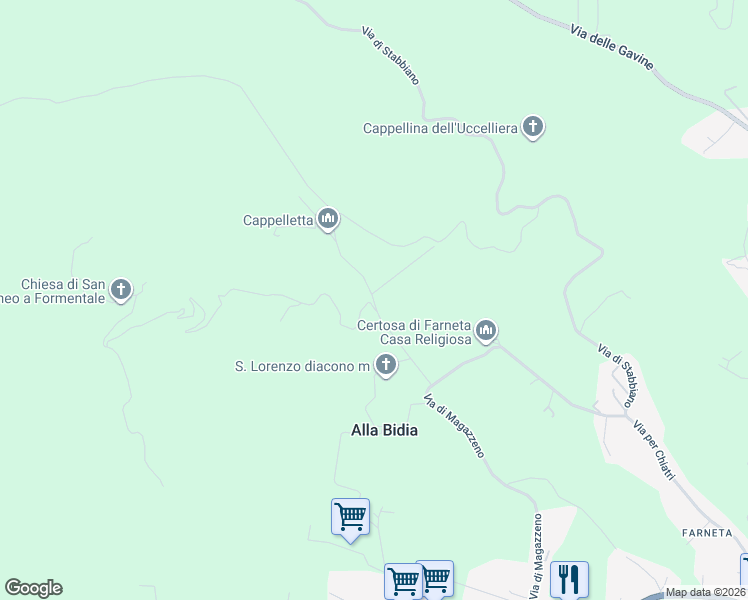 map of restaurants, bars, coffee shops, grocery stores, and more near Via per Chiatri in Provincia di Lucca
