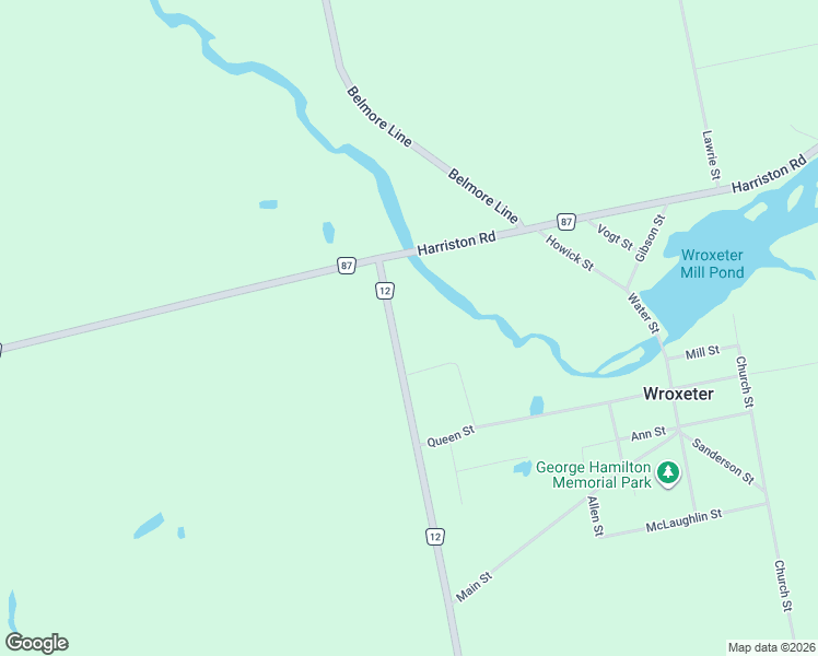 map of restaurants, bars, coffee shops, grocery stores, and more near 1030 Brussels Line in Bluevale