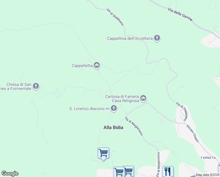 map of restaurants, bars, coffee shops, grocery stores, and more near Via per Chiatri in Provincia di Lucca