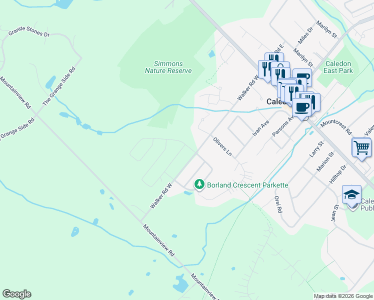 map of restaurants, bars, coffee shops, grocery stores, and more near 8 Raspberry Ridge Avenue in Regional Municipality of Peel