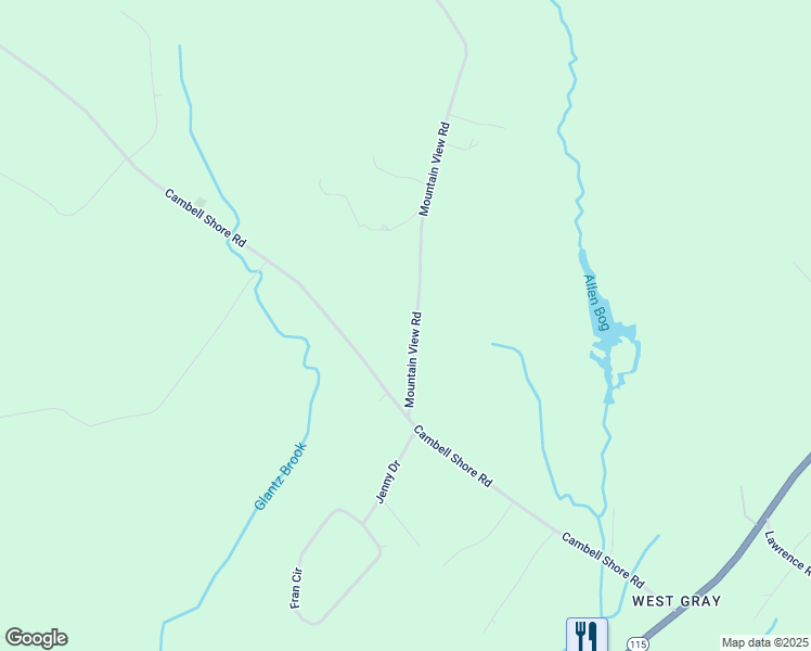 map of restaurants, bars, coffee shops, grocery stores, and more near 11 Mountain View Road in Gray