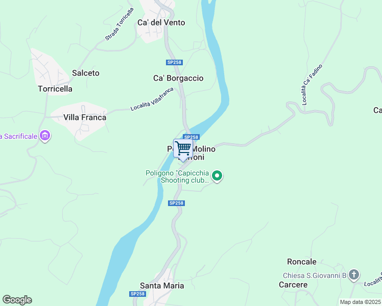 map of restaurants, bars, coffee shops, grocery stores, and more near in Ponte Molino Baffoni