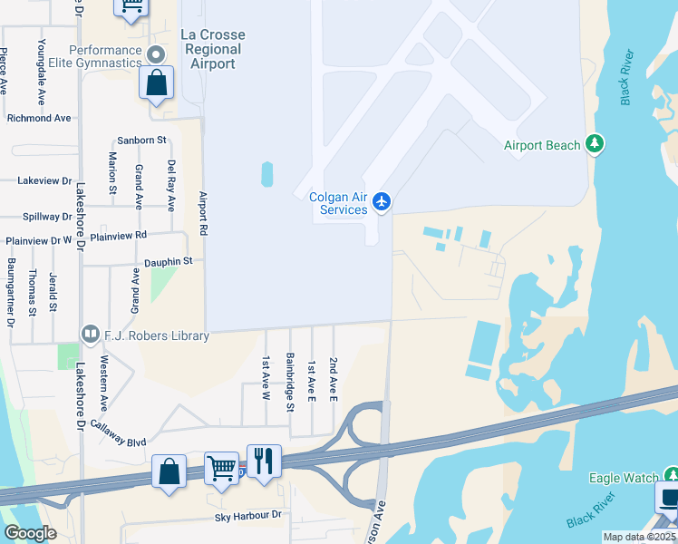 map of restaurants, bars, coffee shops, grocery stores, and more near 2840 Fanta Reed Road in La Crosse