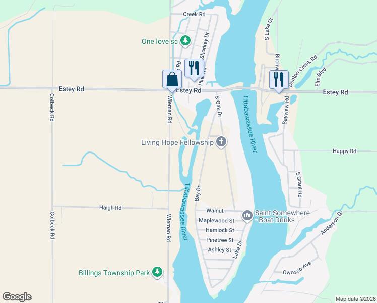 map of restaurants, bars, coffee shops, grocery stores, and more near 4142 Bay Avenue in Beaverton