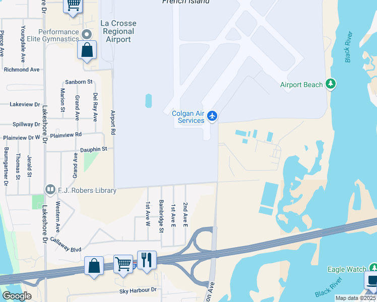 map of restaurants, bars, coffee shops, grocery stores, and more near 2840 Fanta Reed Road in La Crosse