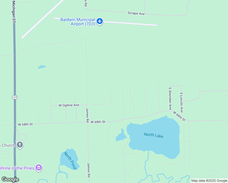 map of restaurants, bars, coffee shops, grocery stores, and more near 8276 South Jefferson Way Avenue in Baldwin