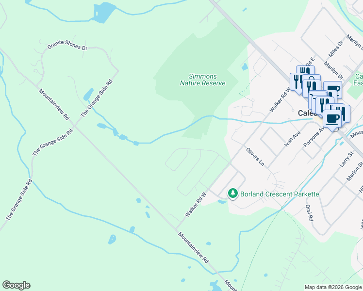 map of restaurants, bars, coffee shops, grocery stores, and more near in Caledon East