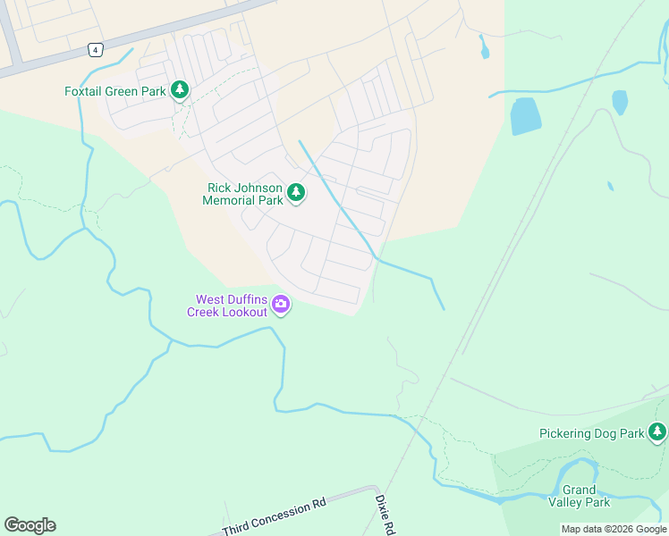 map of restaurants, bars, coffee shops, grocery stores, and more near 1102 Sepia Square in Pickering