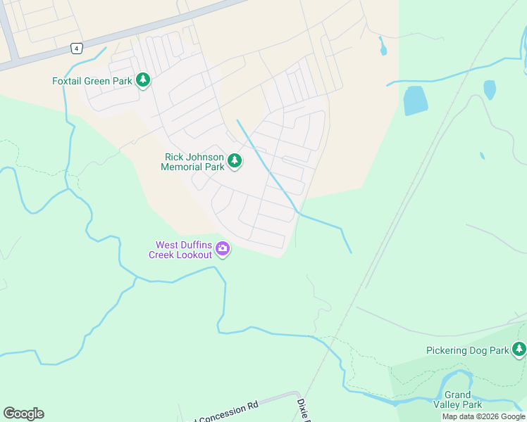 map of restaurants, bars, coffee shops, grocery stores, and more near 2425 Hibiscus Drive in Pickering