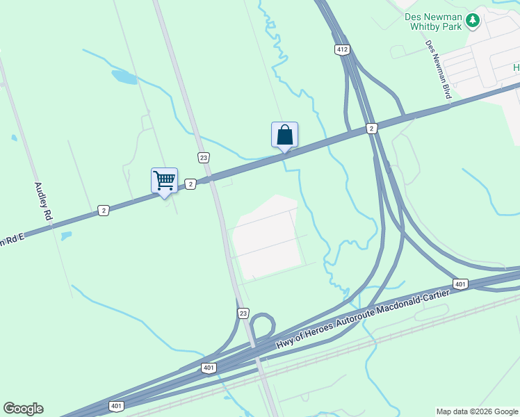 map of restaurants, bars, coffee shops, grocery stores, and more near 32 Cresser Avenue in Whitby