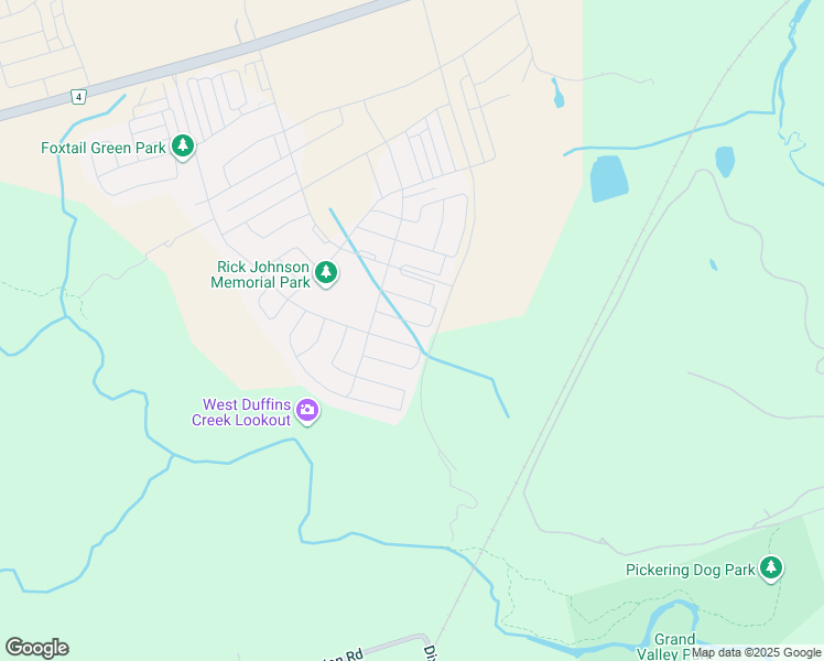 map of restaurants, bars, coffee shops, grocery stores, and more near 1135 Sepia Square in Pickering