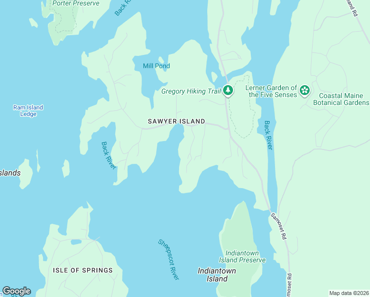 map of restaurants, bars, coffee shops, grocery stores, and more near 29 Indian Hill Road in Boothbay