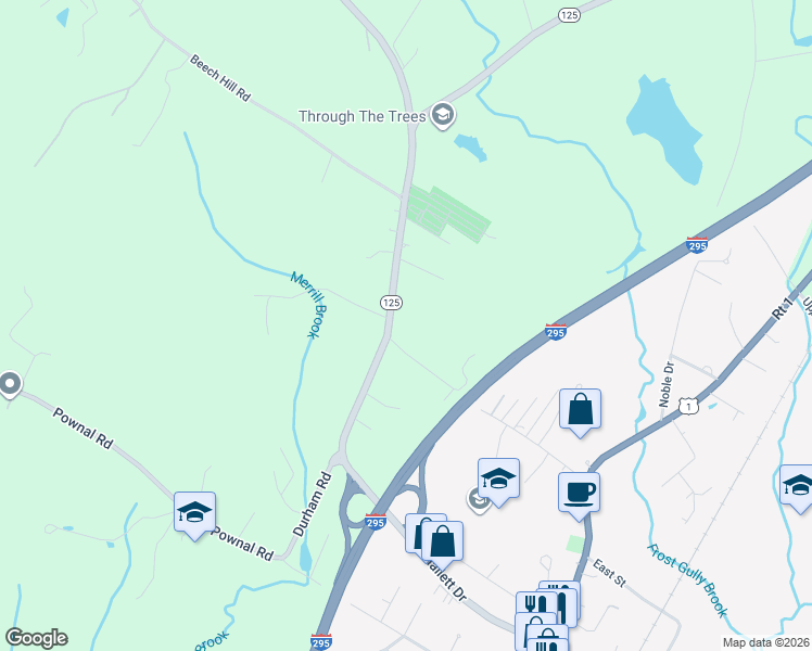map of restaurants, bars, coffee shops, grocery stores, and more near 1b True Street in Freeport