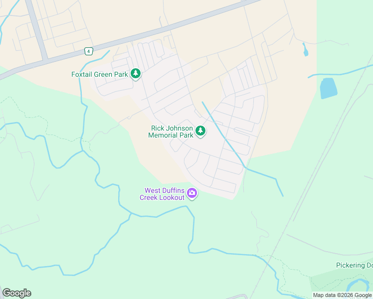 map of restaurants, bars, coffee shops, grocery stores, and more near 1058 Azalea Avenue in Pickering