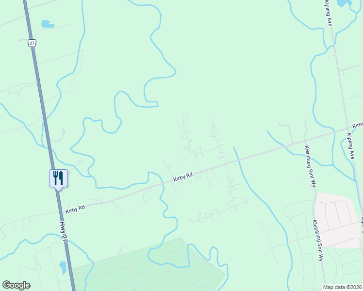 map of restaurants, bars, coffee shops, grocery stores, and more near 20 Orico Court in Vaughan