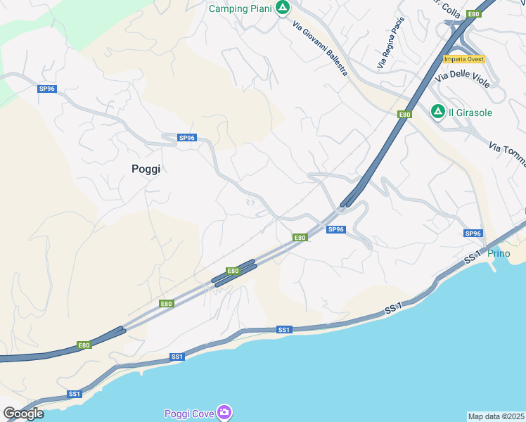 map of restaurants, bars, coffee shops, grocery stores, and more near 9 Via Poggi in Poggi