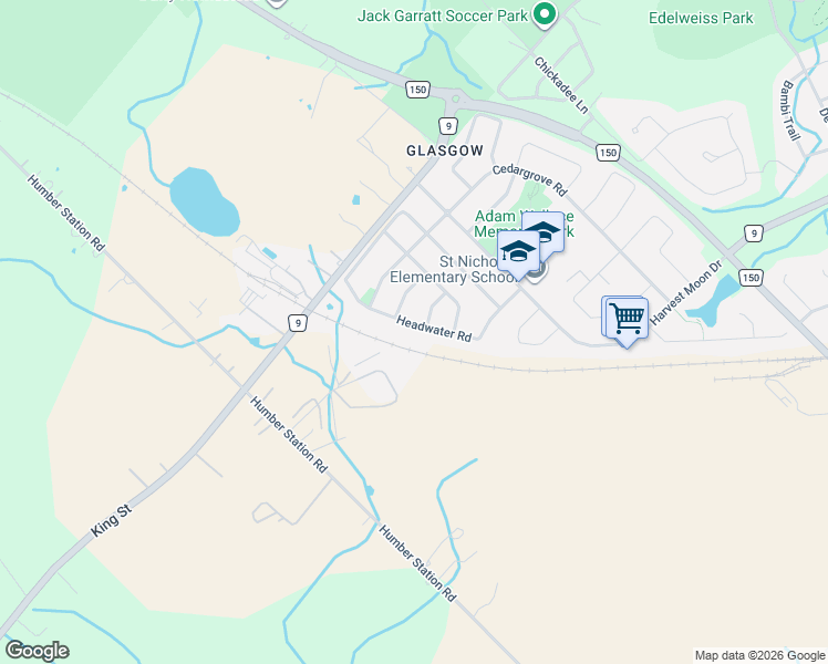 map of restaurants, bars, coffee shops, grocery stores, and more near 83 Headwater Road in Bolton