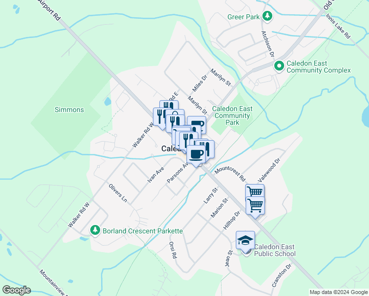 map of restaurants, bars, coffee shops, grocery stores, and more near in Regional Municipality of Peel