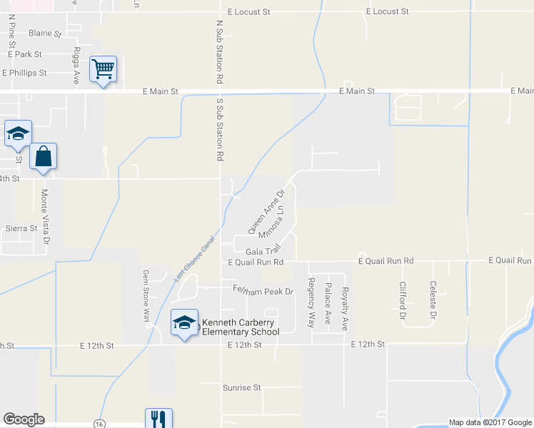 map of restaurants, bars, coffee shops, grocery stores, and more near 3011 Queen Anne Drive in Emmett