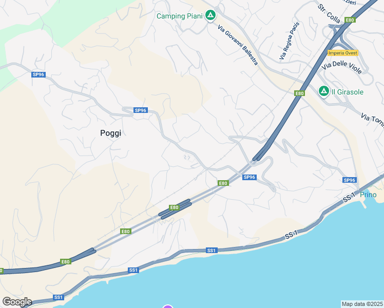map of restaurants, bars, coffee shops, grocery stores, and more near 9 Via Poggi in Poggi