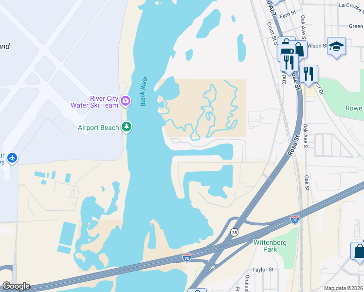map of restaurants, bars, coffee shops, grocery stores, and more near 1071 Lauderdale North in Onalaska
