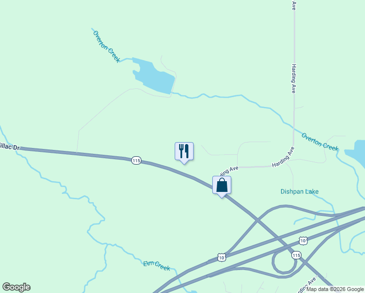 map of restaurants, bars, coffee shops, grocery stores, and more near 3510 West Cadillac Drive in Farwell