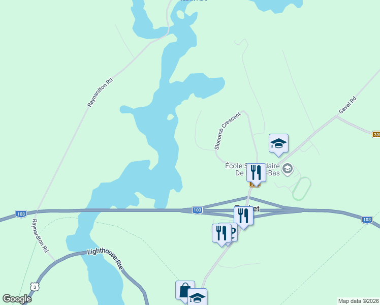 map of restaurants, bars, coffee shops, grocery stores, and more near 7 Ruel Gardner Lane in Tusket