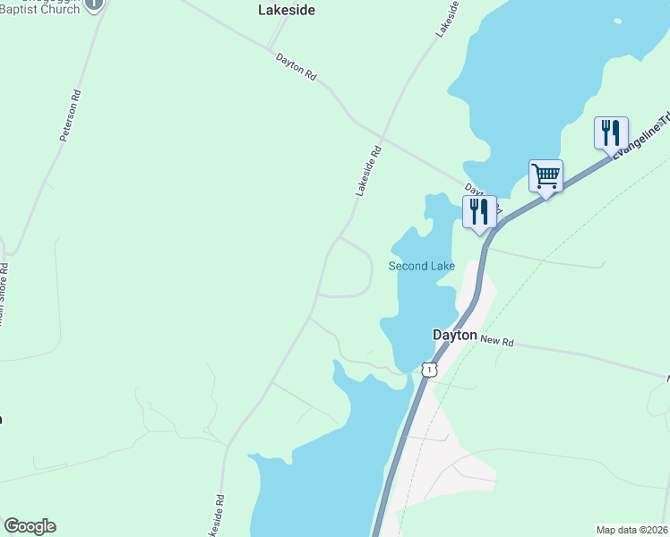 map of restaurants, bars, coffee shops, grocery stores, and more near 665 Lakeside Road in Yarmouth