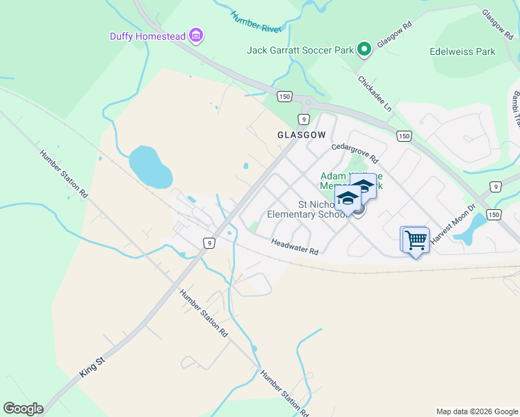 map of restaurants, bars, coffee shops, grocery stores, and more near 45 Tarquini Crescent in Caledon