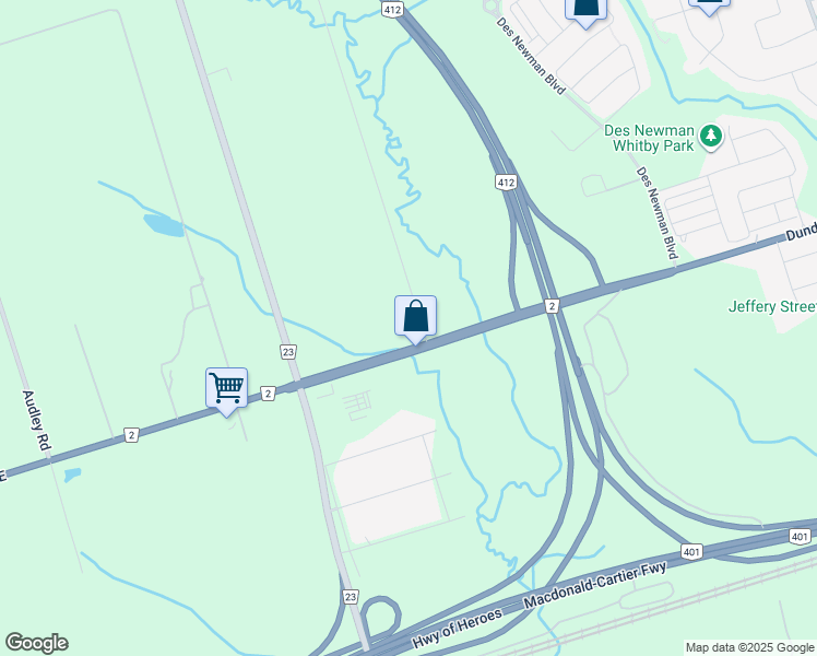 map of restaurants, bars, coffee shops, grocery stores, and more near 120 Halls Road North in Whitby