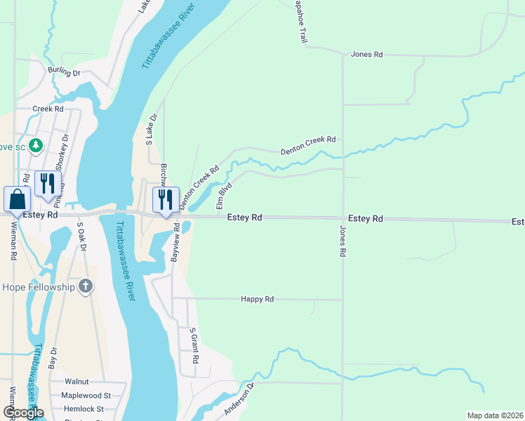 map of restaurants, bars, coffee shops, grocery stores, and more near 1331-1499 Estey Road in Beaverton