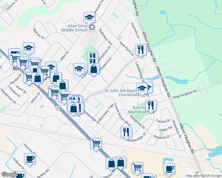 map of restaurants, bars, coffee shops, grocery stores, and more near in Bolton