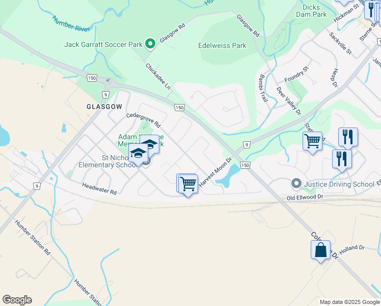 map of restaurants, bars, coffee shops, grocery stores, and more near 41 Cedargrove Road in Caledon