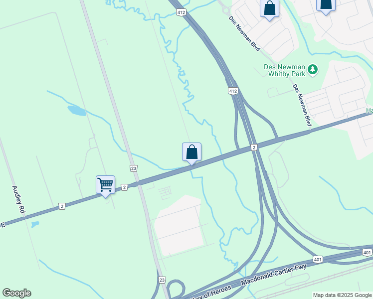 map of restaurants, bars, coffee shops, grocery stores, and more near 120 Halls Road North in Whitby