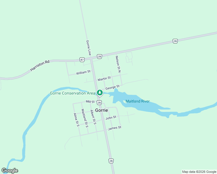 map of restaurants, bars, coffee shops, grocery stores, and more near 2063 George Street in Gorrie