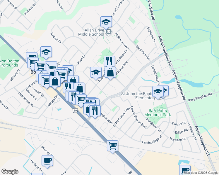 map of restaurants, bars, coffee shops, grocery stores, and more near 4 Compton Court in Bolton