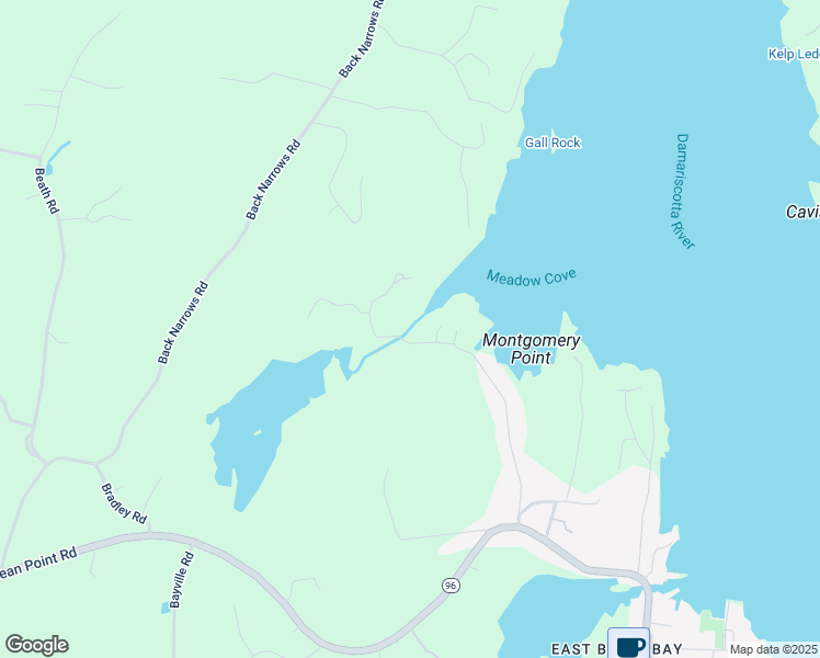 map of restaurants, bars, coffee shops, grocery stores, and more near 83 Meadow Cove Road in Boothbay