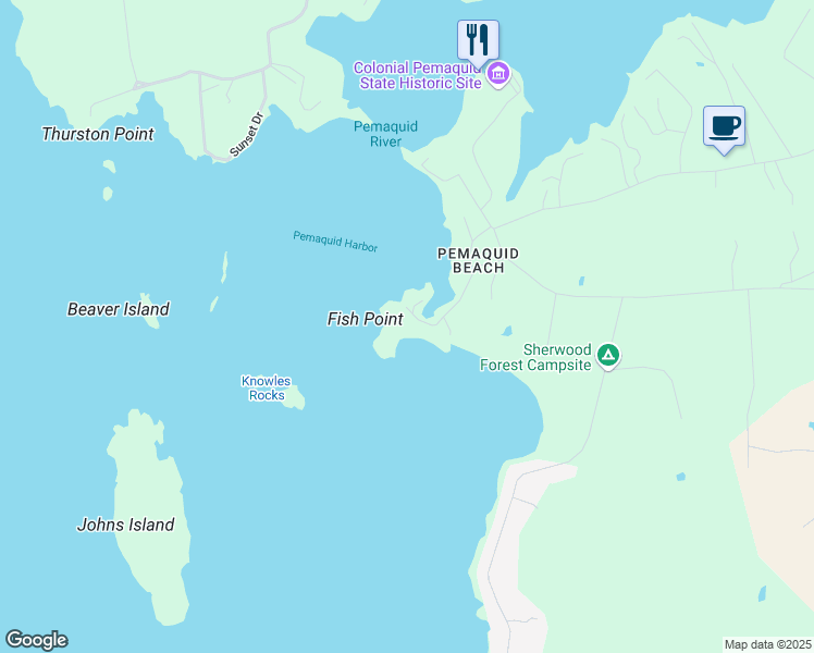 map of restaurants, bars, coffee shops, grocery stores, and more near 44 Fish Point Road in Bristol