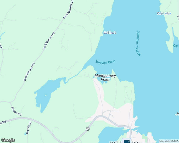 map of restaurants, bars, coffee shops, grocery stores, and more near 83 Meadow Cove Road in Boothbay