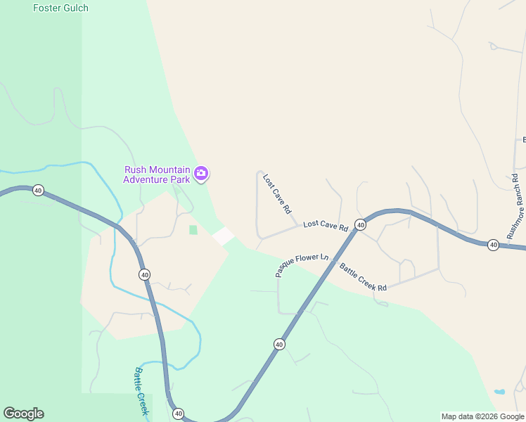 map of restaurants, bars, coffee shops, grocery stores, and more near 13634-13654 Lost Cave Road in Keystone