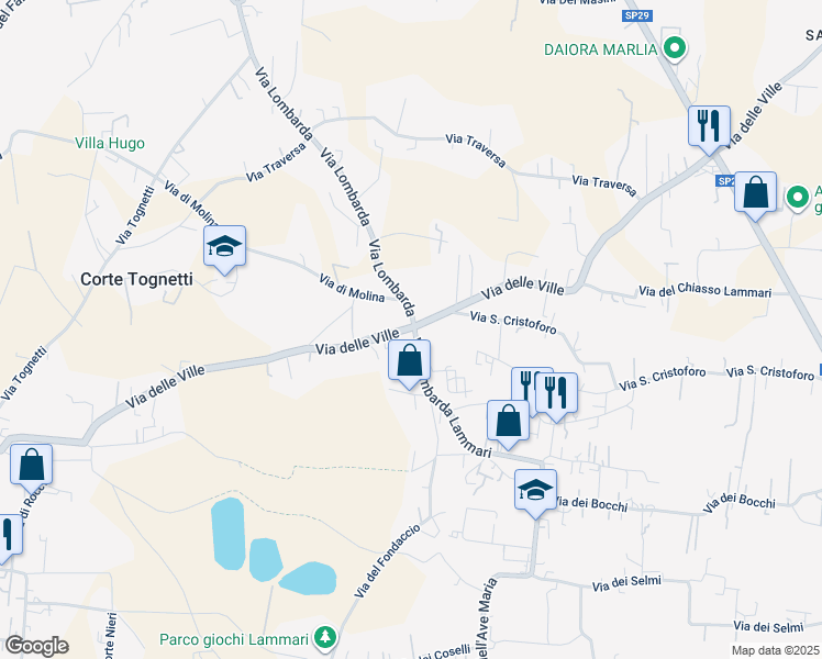 map of restaurants, bars, coffee shops, grocery stores, and more near in Capannori