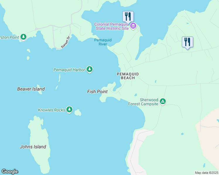 map of restaurants, bars, coffee shops, grocery stores, and more near 44 Fish Point Road in Bristol