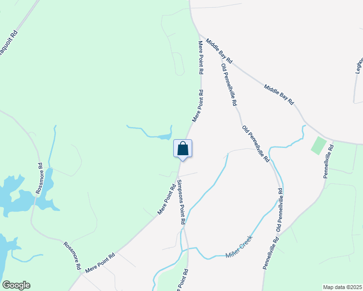 map of restaurants, bars, coffee shops, grocery stores, and more near 383 Mere Point Road in Brunswick