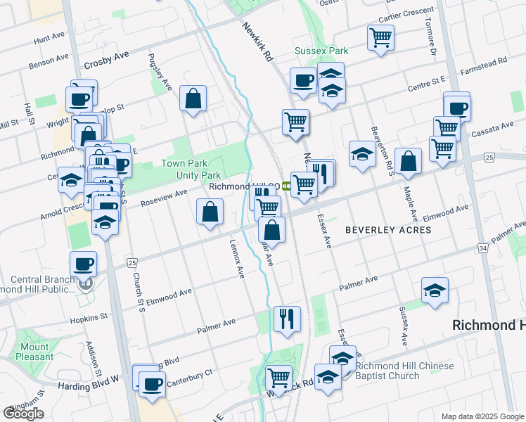 map of restaurants, bars, coffee shops, grocery stores, and more near 326 Major Mackenzie Drive East in Richmond Hill