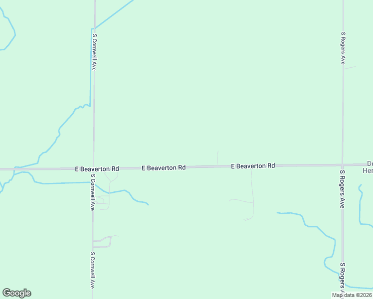 map of restaurants, bars, coffee shops, grocery stores, and more near 6425 East Beaverton Road in Clare