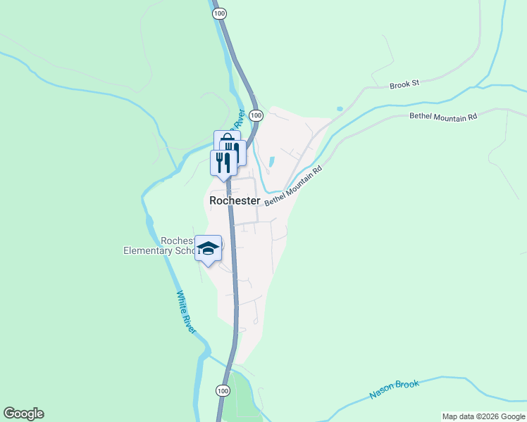 map of restaurants, bars, coffee shops, grocery stores, and more near 60 Park Row in Rochester