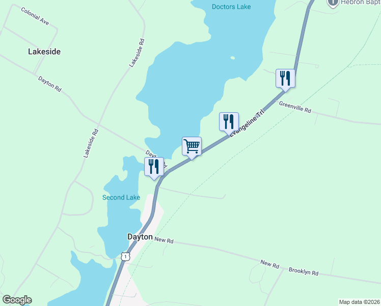 map of restaurants, bars, coffee shops, grocery stores, and more near 421 Nova Scotia Trunk 1 in Yarmouth