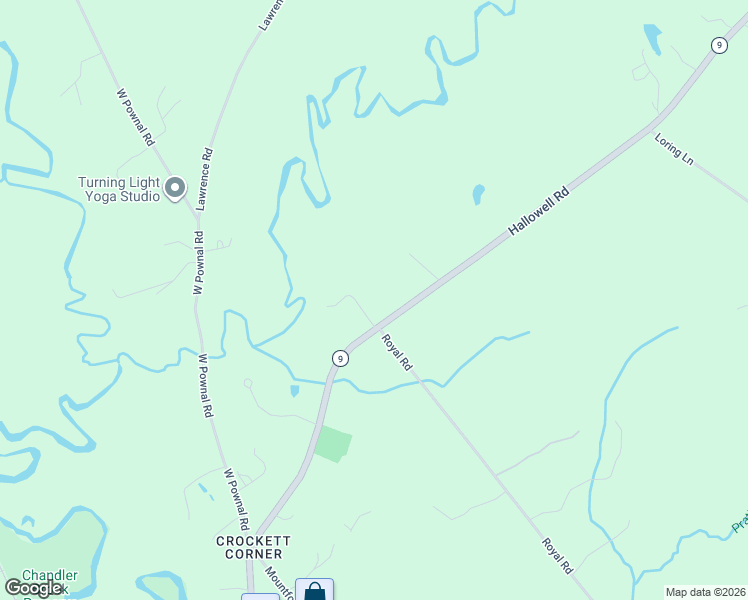 map of restaurants, bars, coffee shops, grocery stores, and more near 204 Royal Road in North Yarmouth